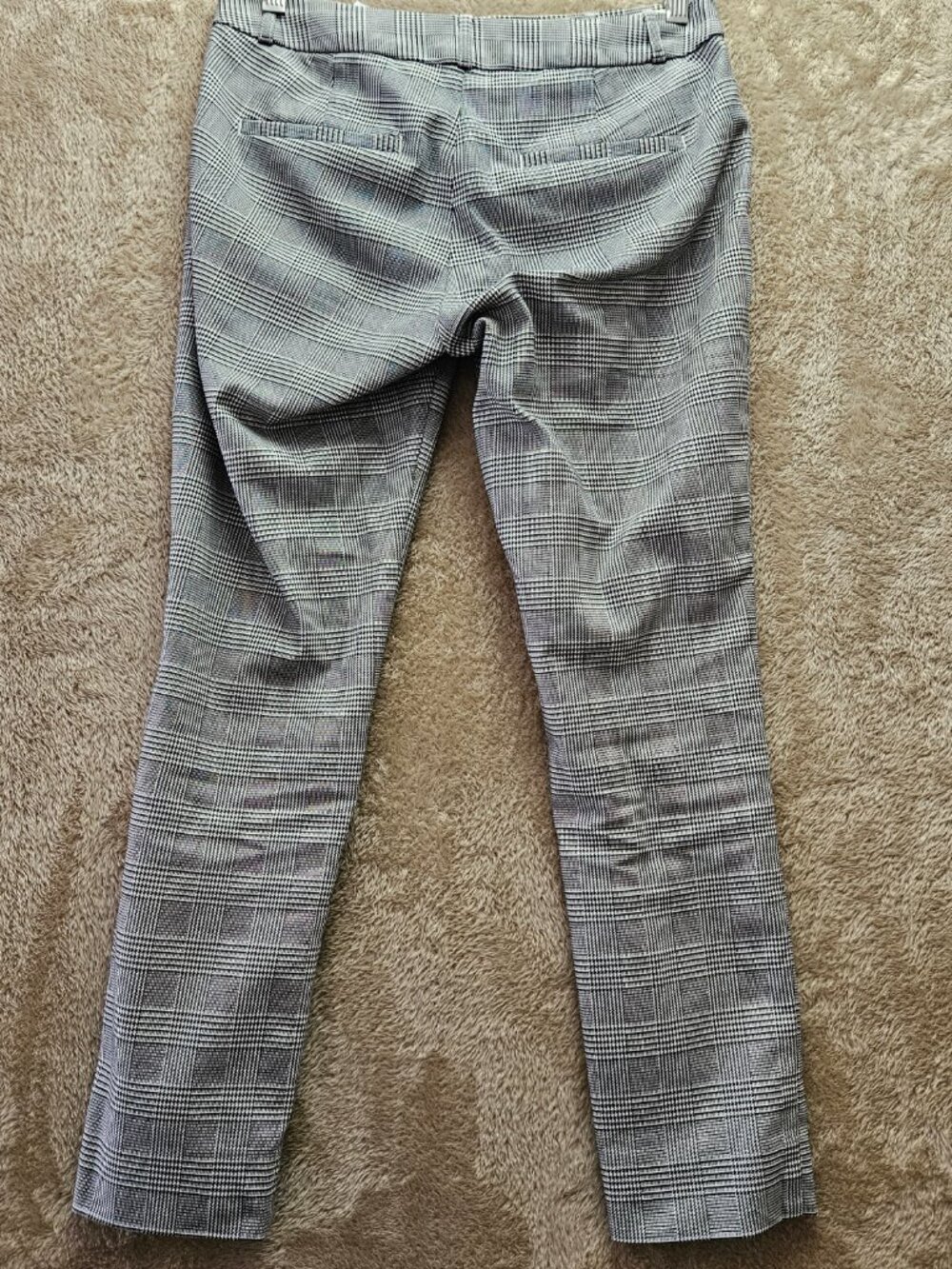 Banana Republic Dress Pants Sloan Black and White Plaid Pattern Petite Size 0P - Picture 2 of 6